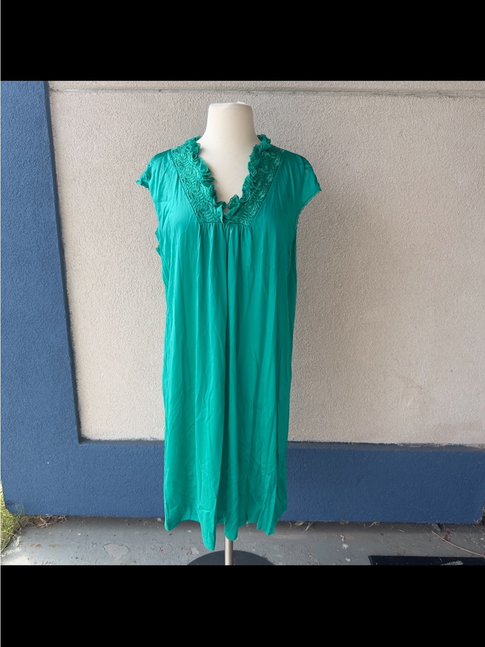 Vintage Green Satin Nighty
